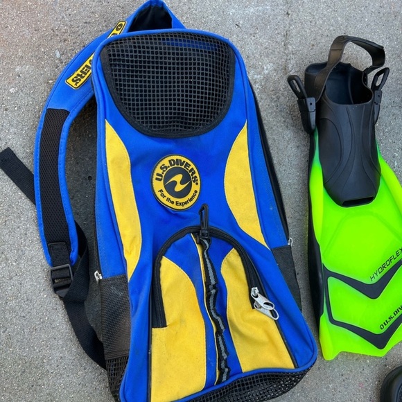 US DIVERS HYDROFLEX SNORKEL MASK FINS GEARBAG SNORKELING MOUTHPIECE MESH BAG MEN - Picture 6 of 8